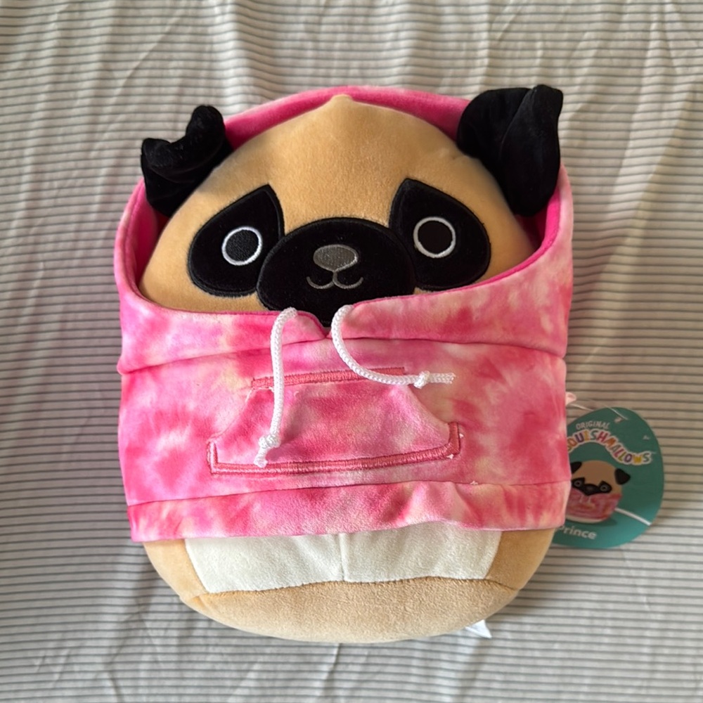 Squishmallows Pink Tie-Dye Plush with Tan Base